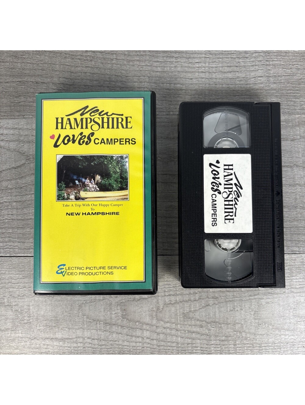 New Hampshire Loves Campers VHS Travel Video Electric Picture Service Vintage